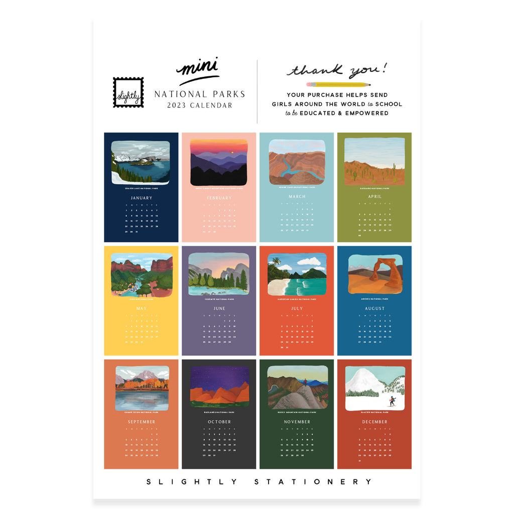 2024 National Parks Mini Calendar Slightly Stationery