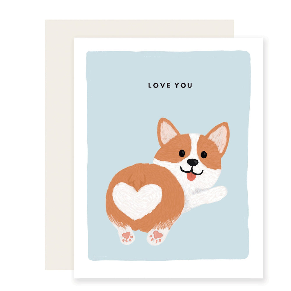 Corgi Love You | Funny Love Friendship Corgi Butt Card