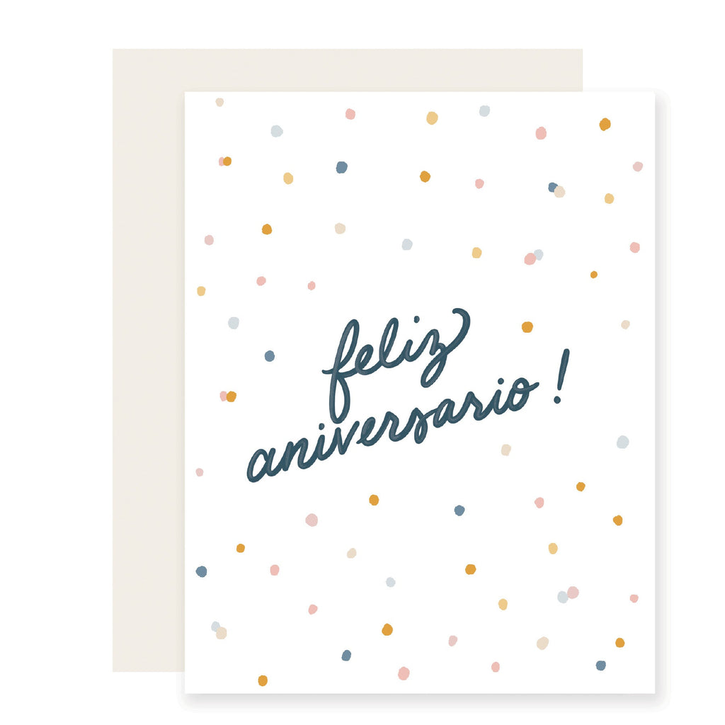 Aniversario Dots Spanish Card Happy Anniversary Card Slightly