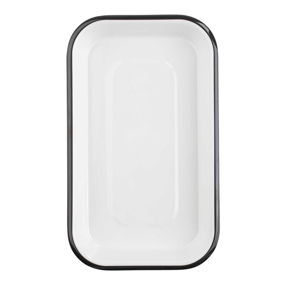 Canteen Collection Melamine Tray, White/Black, 10.25 x 6"
