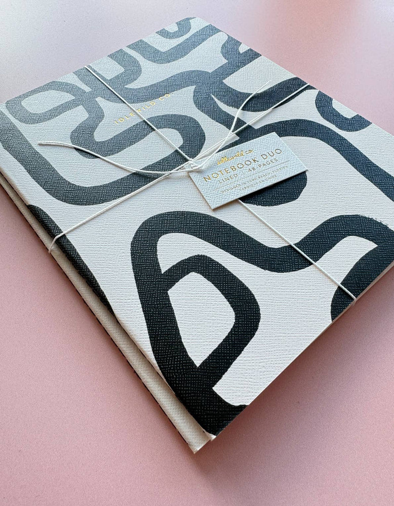 Black & White Squiggle Notebook Duo