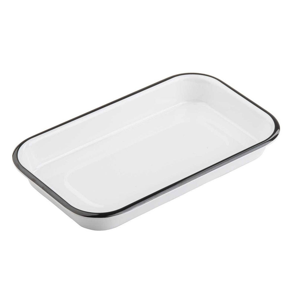 Canteen Collection Melamine Tray, White/Black, 10.25 x 6"