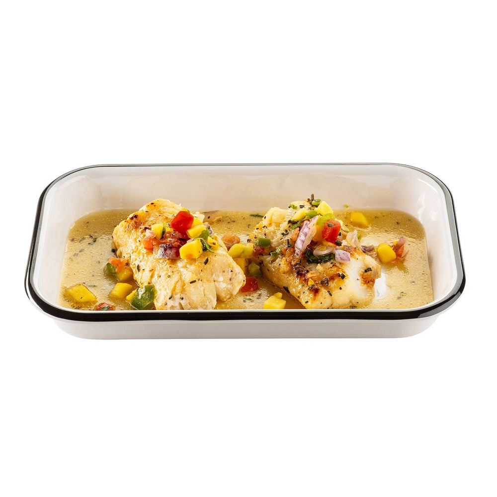 Canteen Collection Melamine Tray, White/Black, 10.25 x 6"
