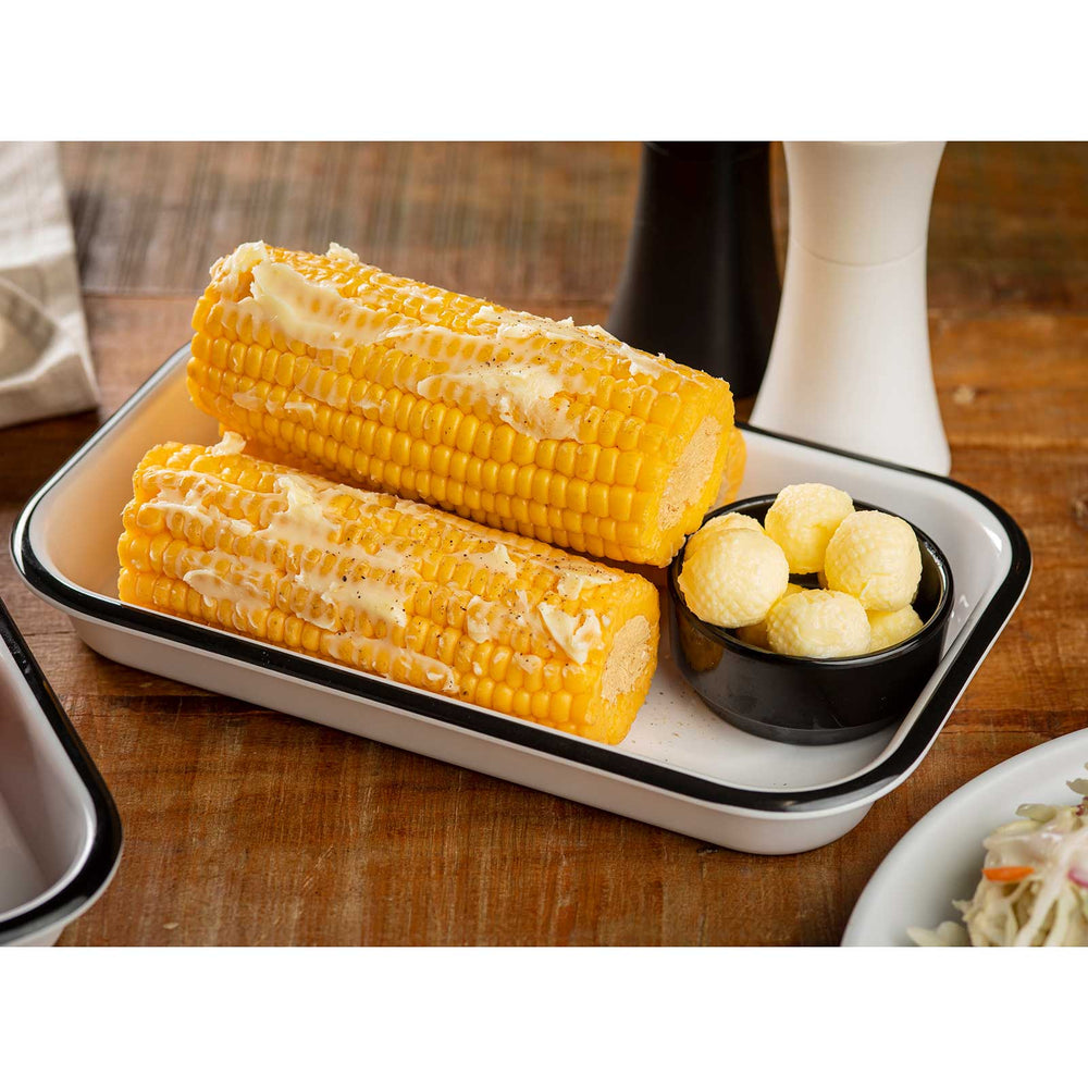 Canteen Collection Melamine Tray, White/Black, 10.25 x 6"