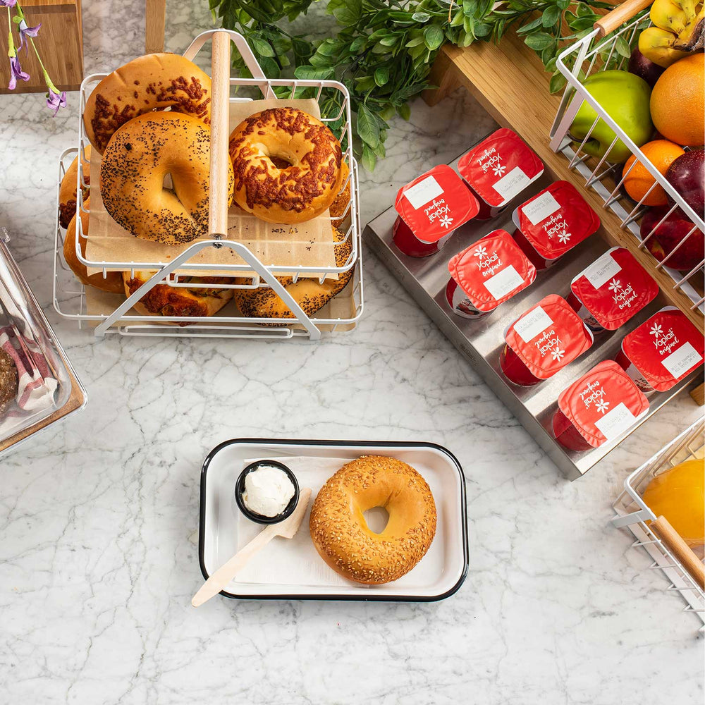 Canteen Collection Melamine Tray, White/Black, 10.25 x 6"