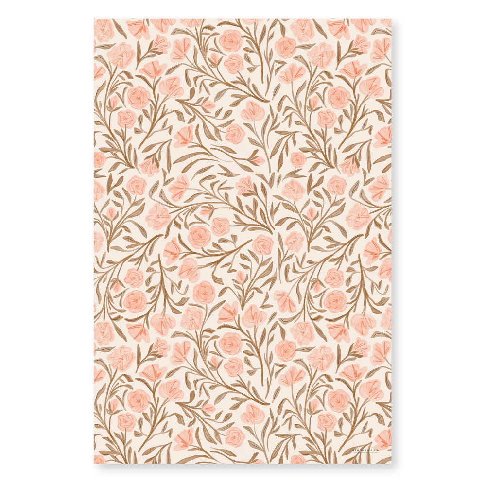 Pink Floral Gift Wrap | Roll