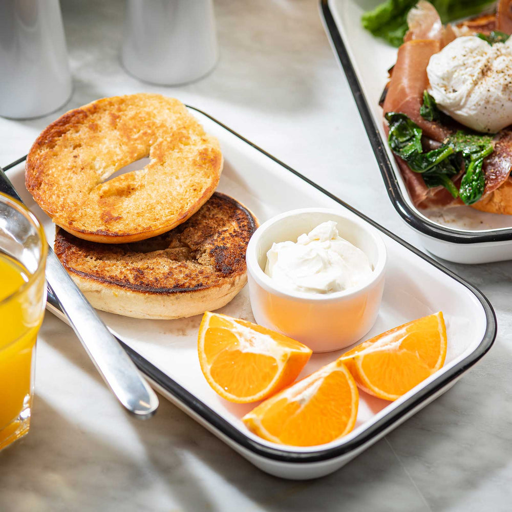 Canteen Collection Melamine Tray, White/Black, 10.25 x 6"