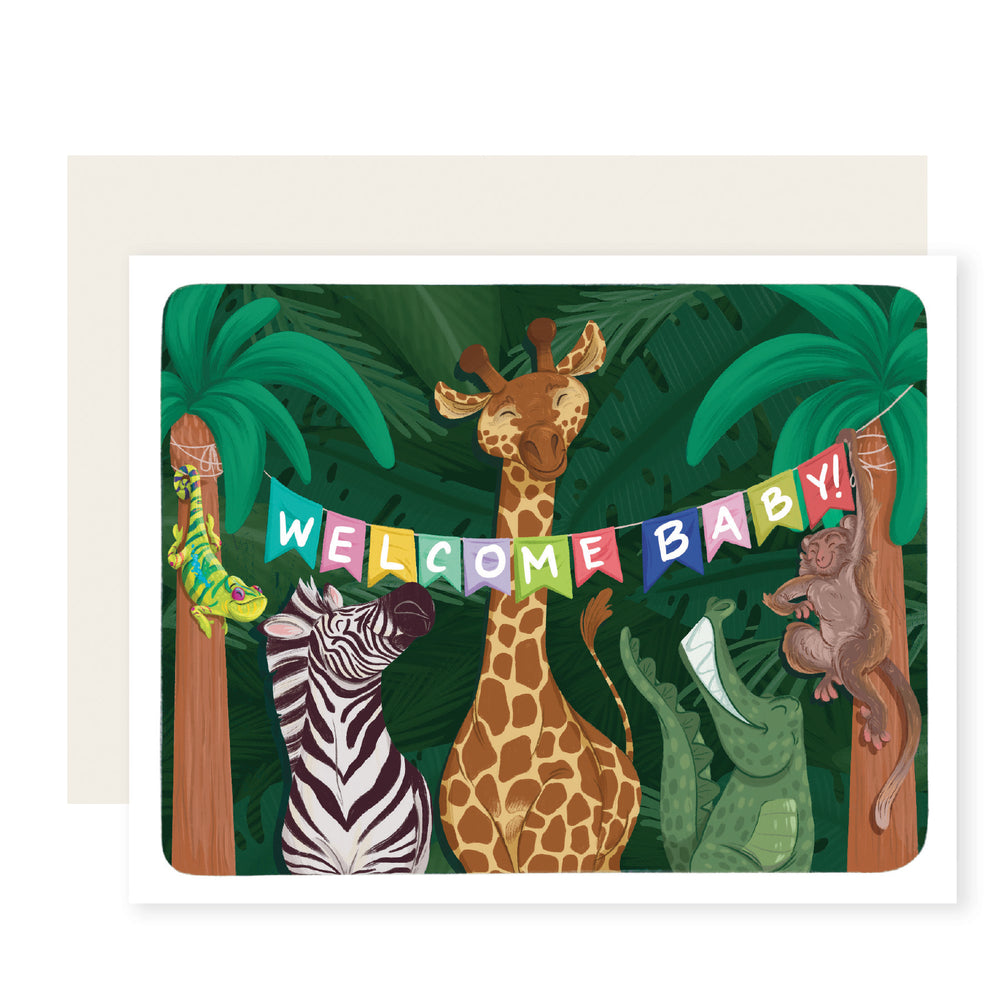 Jungle Welcome Baby | New Baby Shower Card