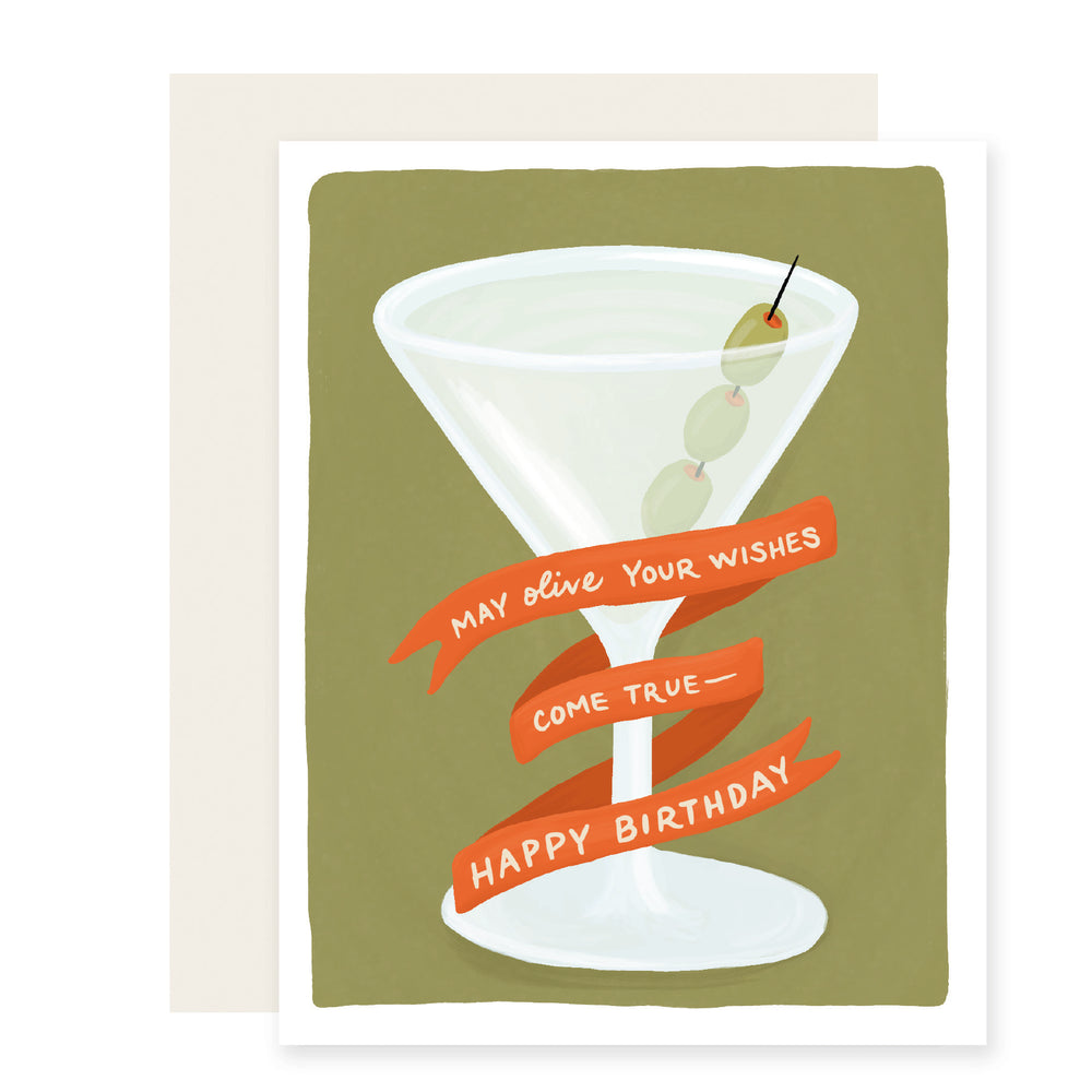 Olive Your Wishes | Martini Birthday Card