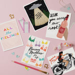 An array of beautifully illustrated cards perfect for giving to a friend, offering a delightful spectrum of styles from cheeky and playful to sweet and heartfelt. Ideal for celebrating your best friend in life with creativity and warmth.