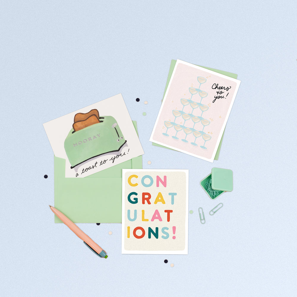 A collection of beautifully illustrated congratulatory cards for various celebrations, including anniversaries, retirements, graduations, and job promotions. These cards offer a versatile and heartfelt way to convey congratulations on special occasions