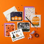 A collection of beautifully illustrated Halloween cards suitable for both adults and children, showcasing a range of spooky and festive designs.🎃👻💌