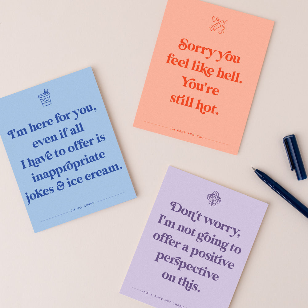 A collection of colorful, humorous cards featuring cheeky messages for all occasions, including birthdays, congratulations, Christmas, and new moms, adding a delightful twist of laughter.