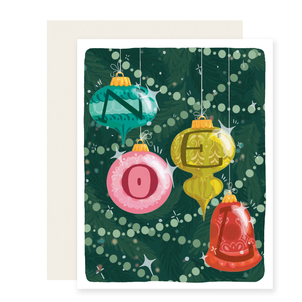 Noel Ornaments Card | Noel Christmas Card | Noel Holiday Card