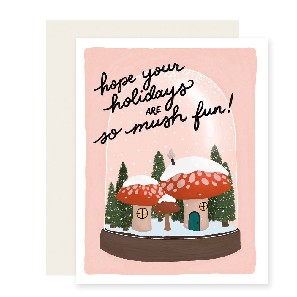 Mushroom Holidays | Snow Globe Christmas Card