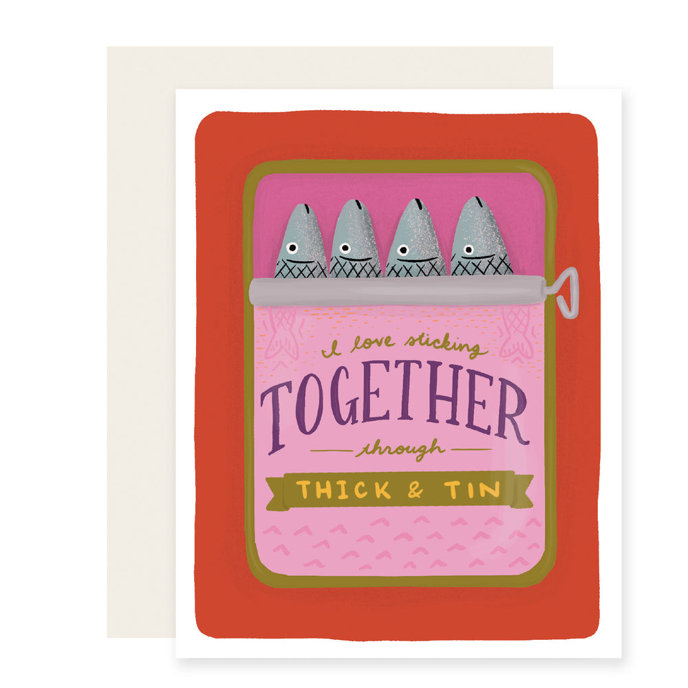 Love Sticking Together Tin Fish | Funny Pun Love