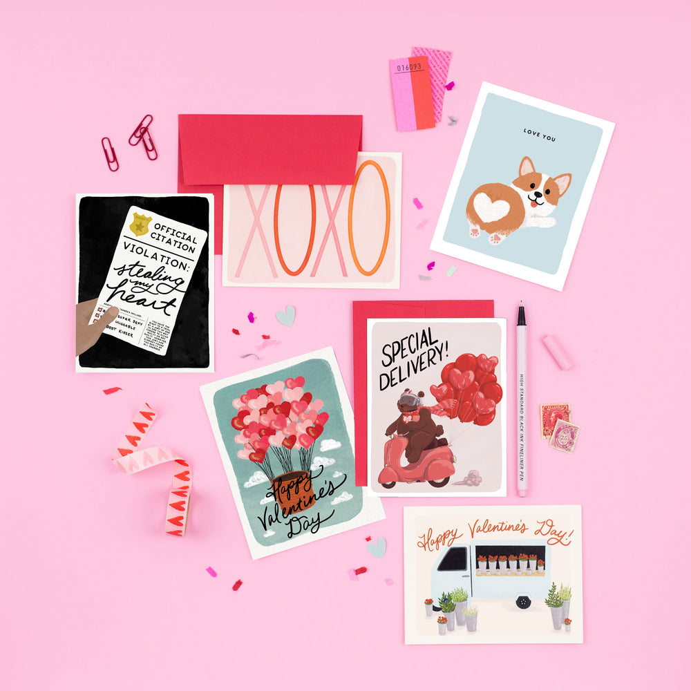 A diverse collection of beautifully illustrated love and Valentines cards, ranging from playful to heartwarming, perfect for expressing love and catering to various emotions