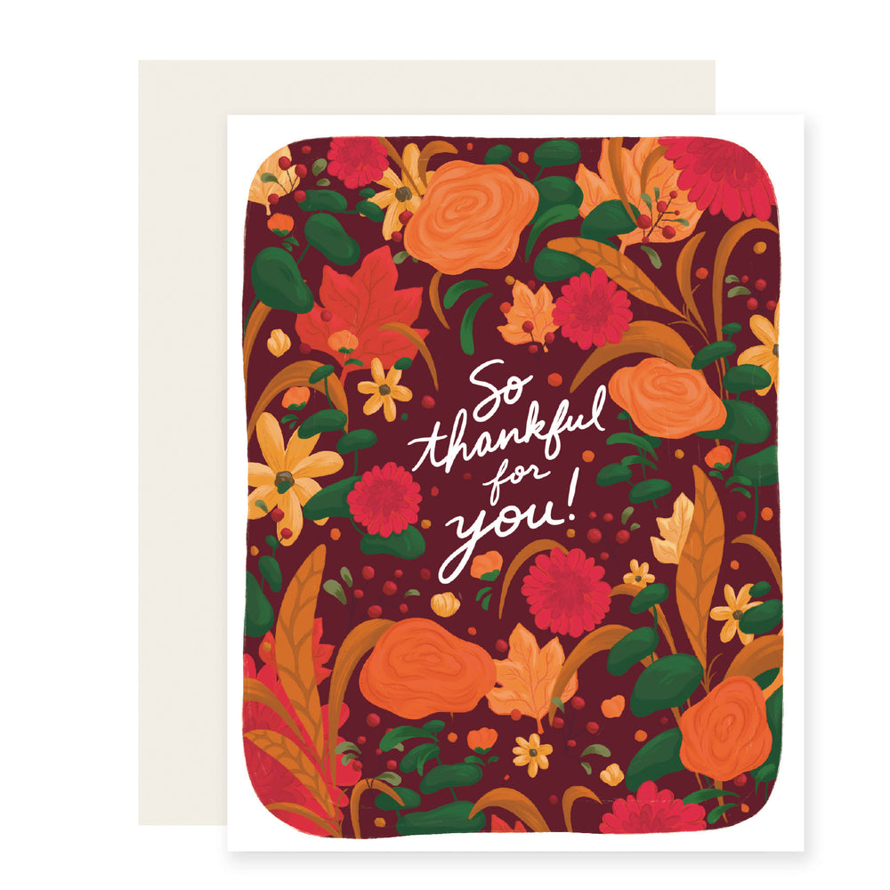 Fall Floral Thankful Card