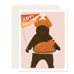 Bear Turkey Hat | Cute Thanksgiving Card