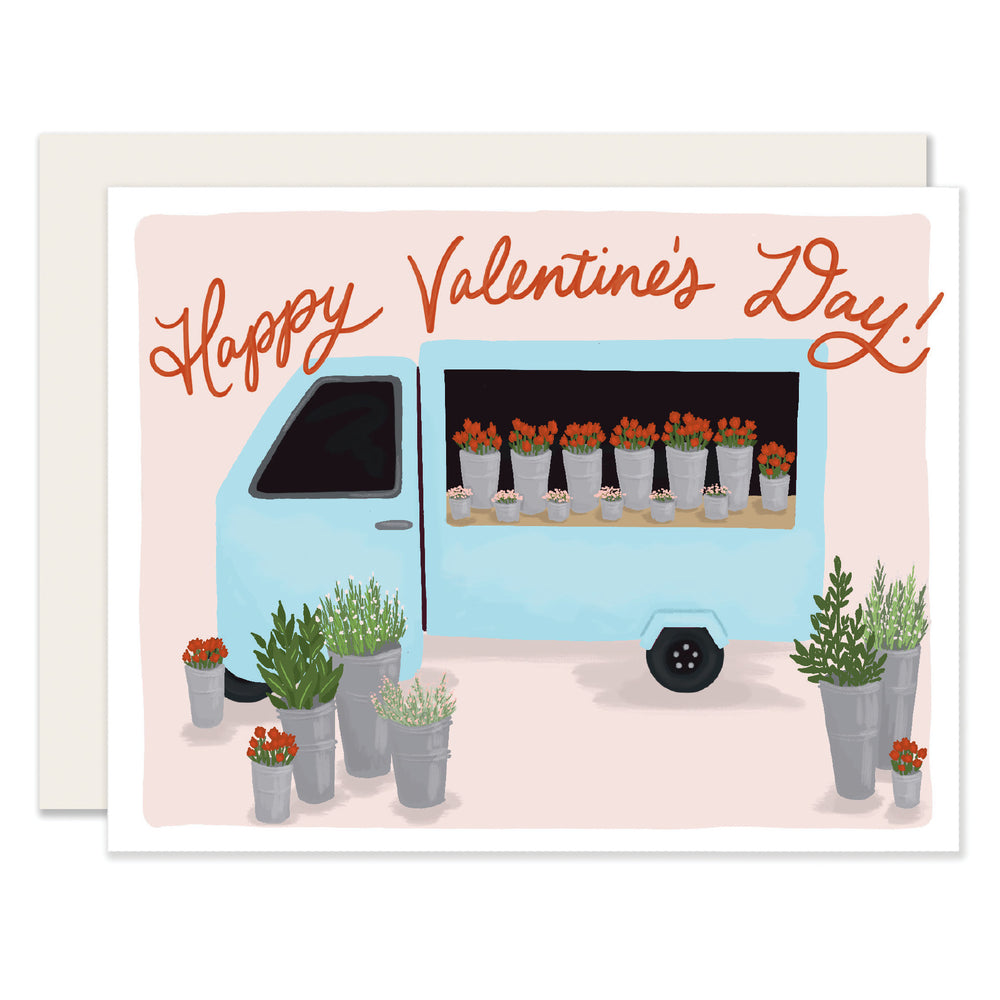 Valentine Flower Truck Card | Sweet Valentine’s Day Card