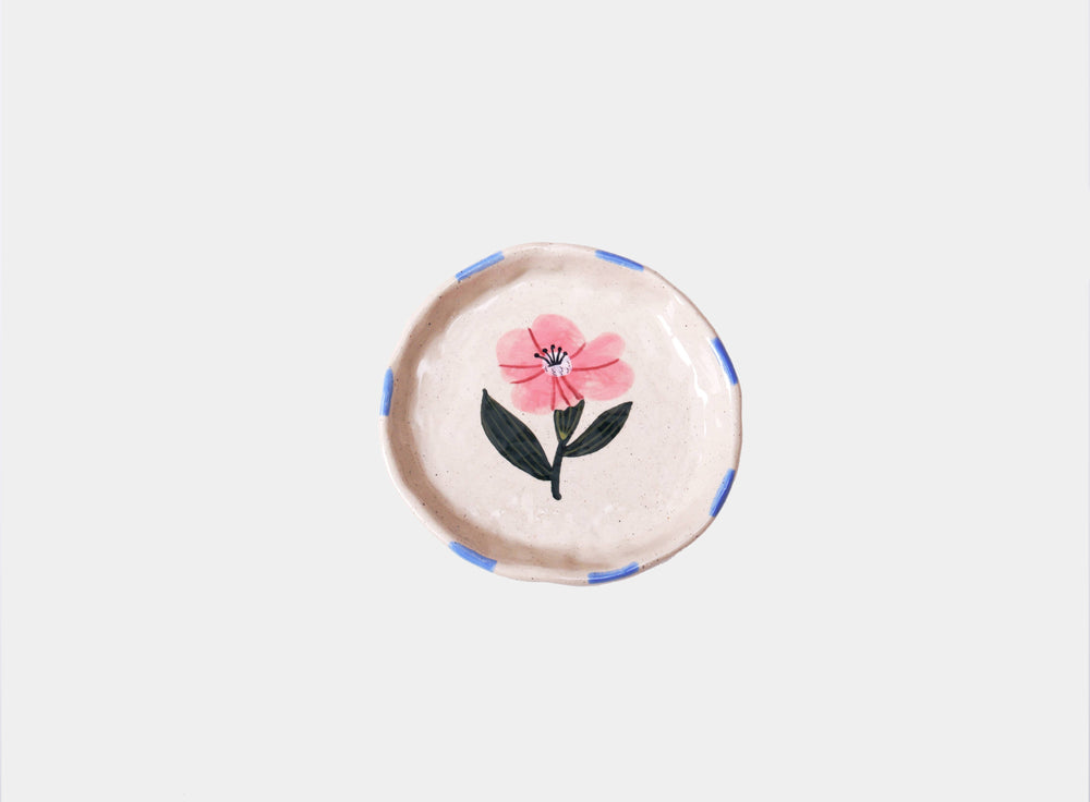 Flower Trinket Tray-Ceramic Trinket Ring Dish-Jewelry Tray