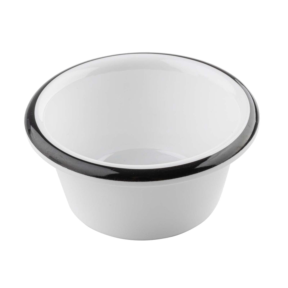 Canteen Collection 4 ounce Melamine Ramekin, White/Black