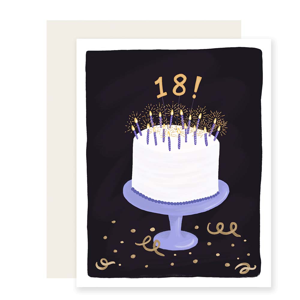 18 Cake | 18th Birthday Card | Happy 18th Birthday Card