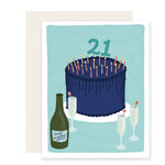 21 Cake | 21St Birthday Card | Cheers To 21st Birthday Card
