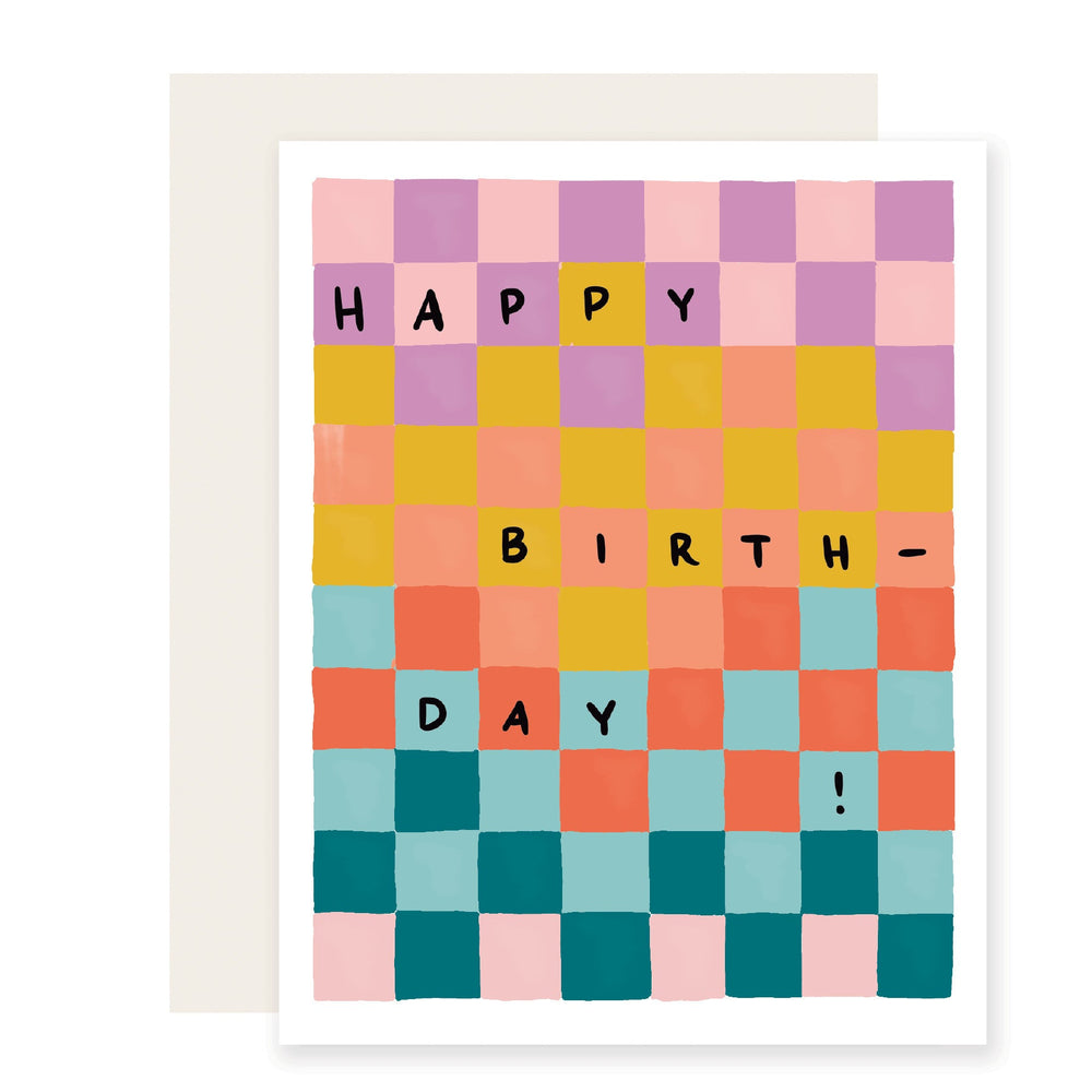 Colorful Checkerboard | Colorful Birthday Card