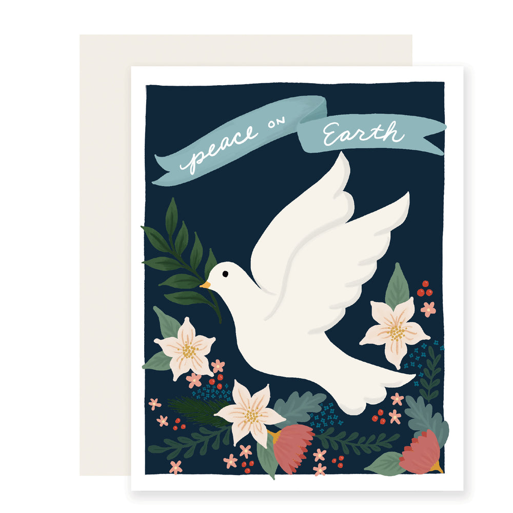Peace Floral Dove | Peace on Earth Christmas Card