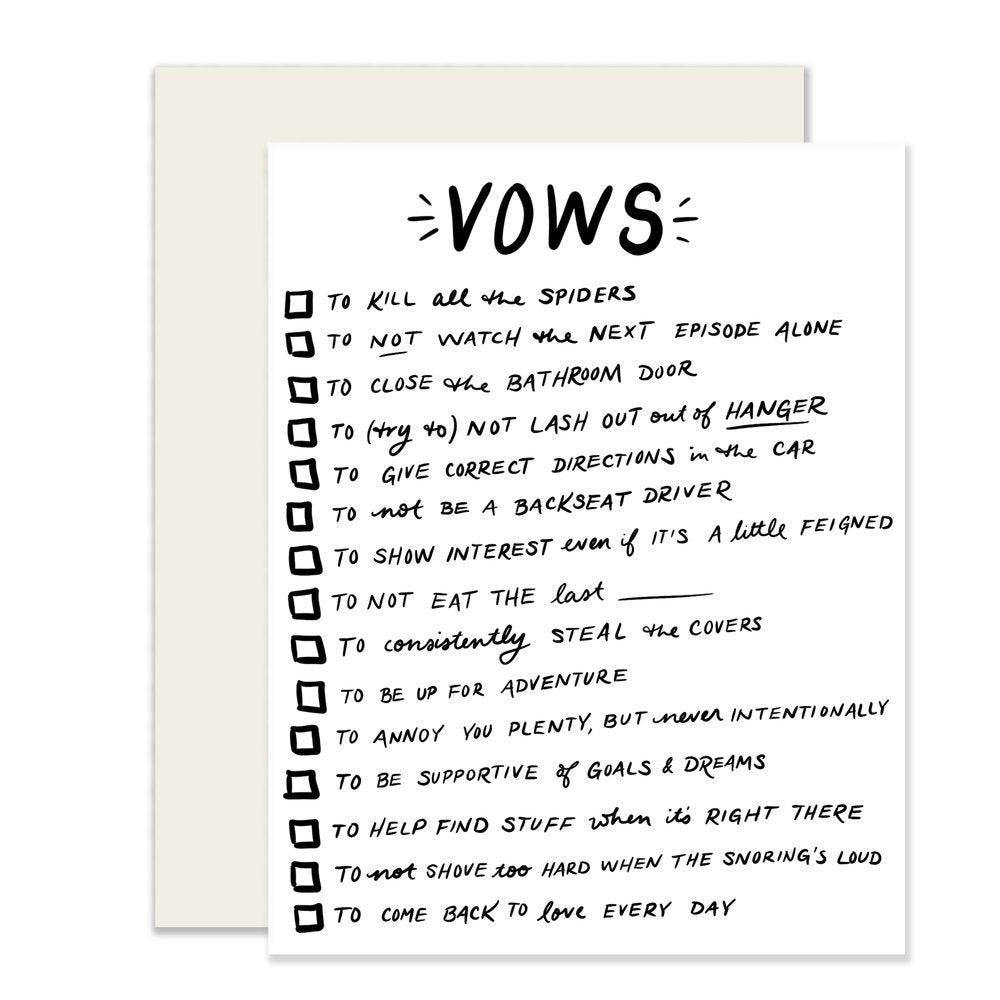 Vow Check Boxes