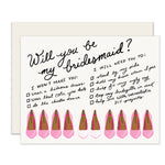 Bridesmaid Shoes | Bridesmaid Card